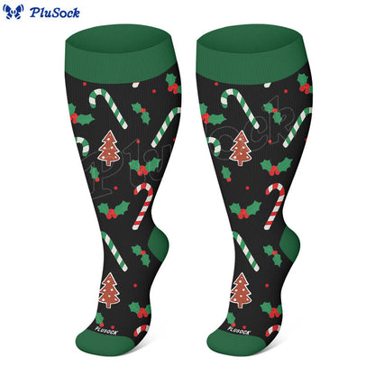 Plus Size Jolly Christmas Compression Socks(3 Pairs) - image 7