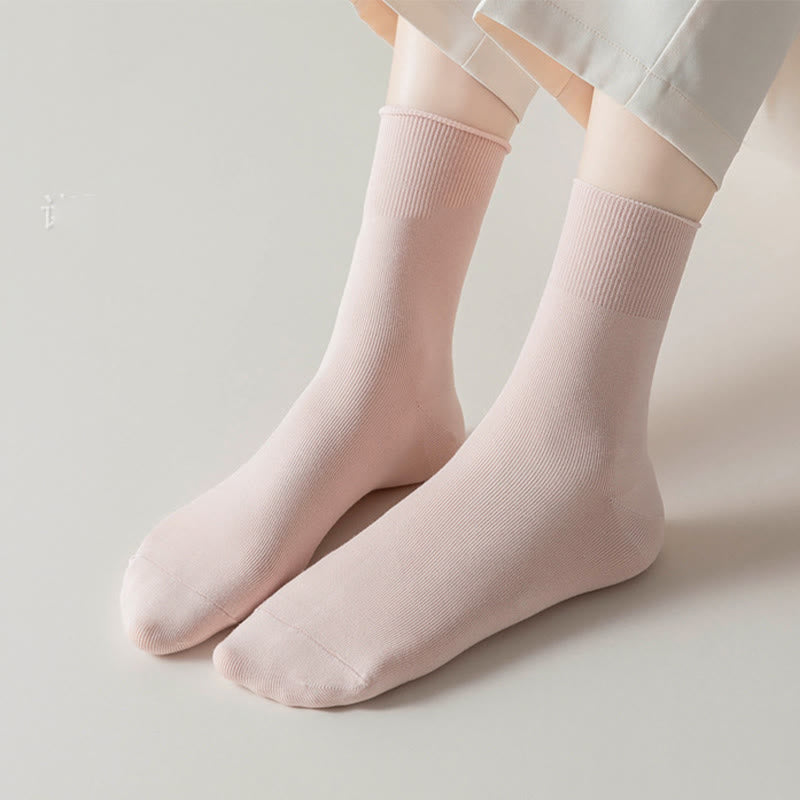 Solid Color High Elastic Quarter Socks(5 Pairs) - image 7