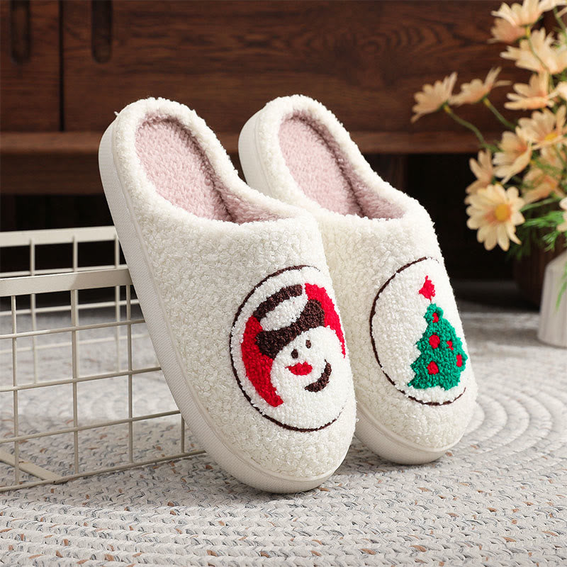 Plus Size Christmas Tree Snowman Slippers - image 3