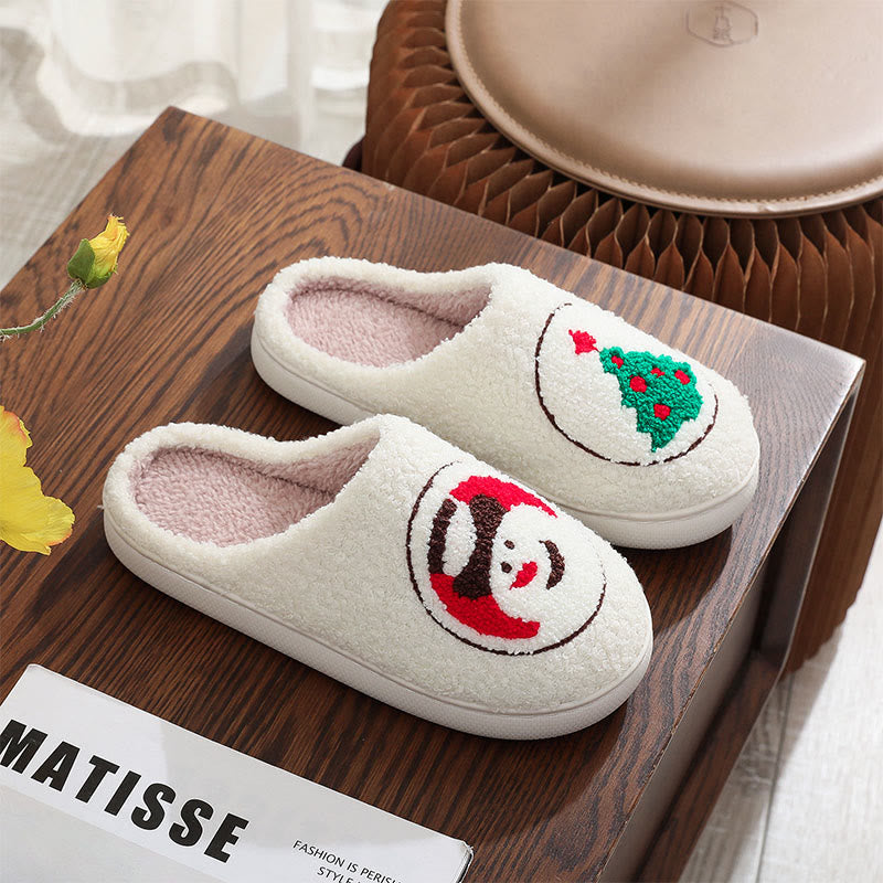 Plus Size Christmas Tree Snowman Slippers - image 4