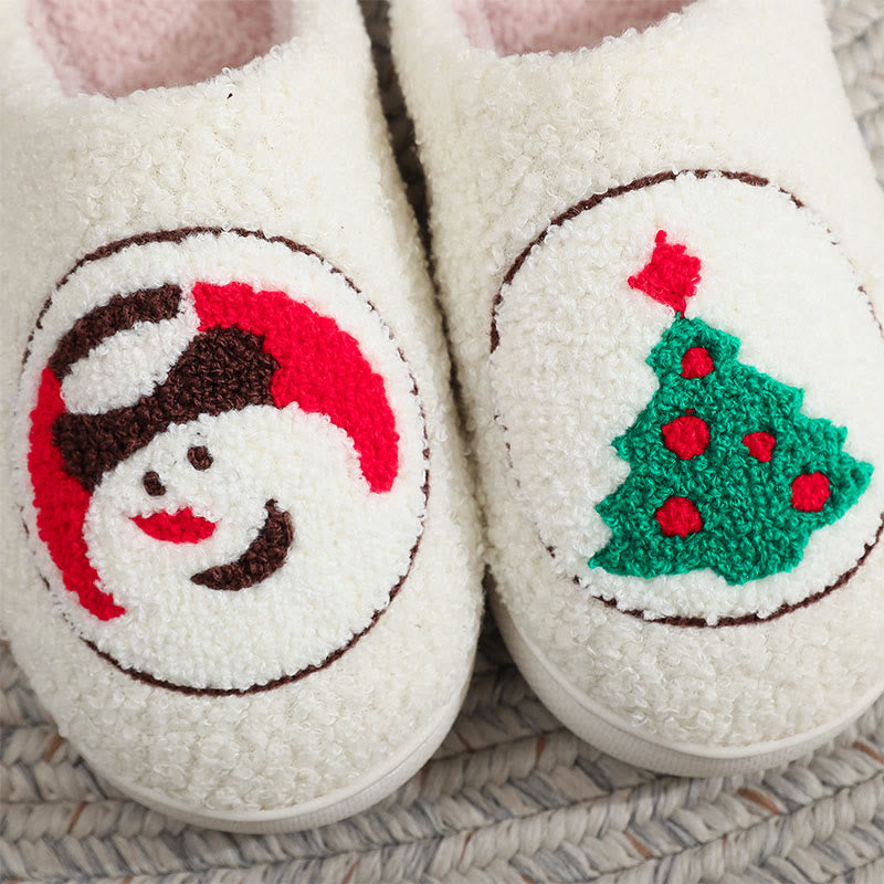 Plus Size Christmas Tree Snowman Slippers - image 5