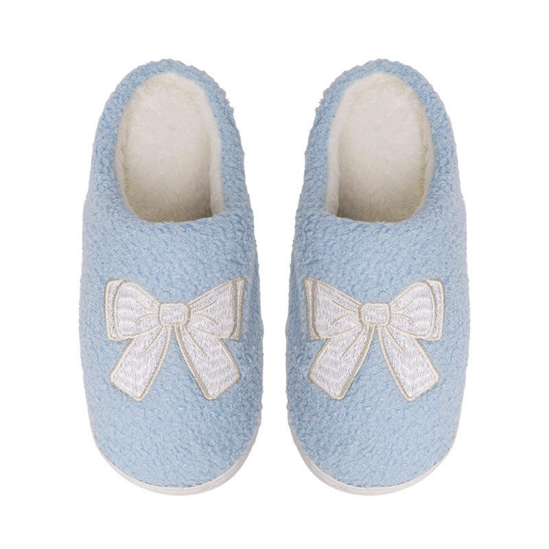 Plus Size Blue Bow Slippers - Blue - EU44-45(US10-11) - image 5