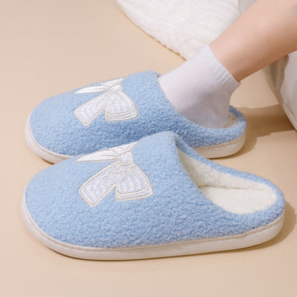Plus Size Blue Bow Slippers - image 0