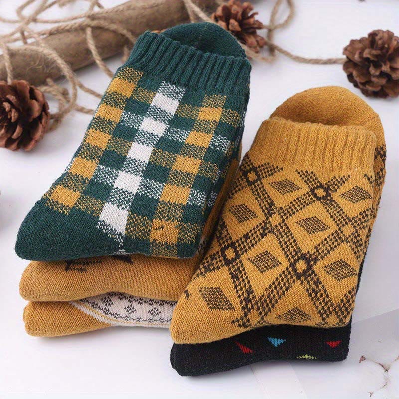 Diamond Retro Quarter Socks(5 Pairs) - image 3