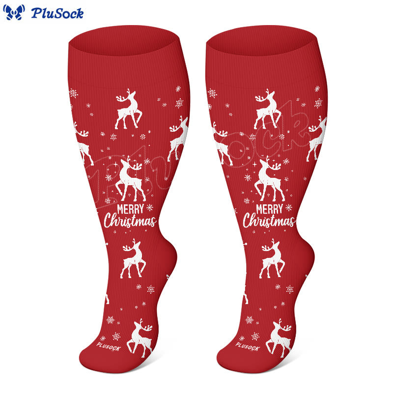 Plus Size Snowman Whale Elk Compression Socks - image 4