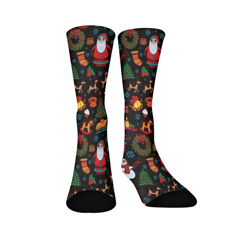 Santa Claus Elk Quarter Socks - Black - EU37-44(US4-10) - image 3