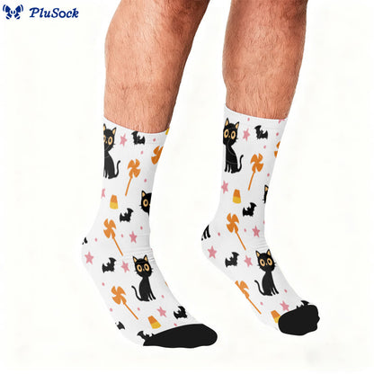 Plus Size Bat Cat Quarter Socks - image 2