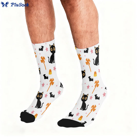 Plus Size Bat Cat Quarter Socks - image 0