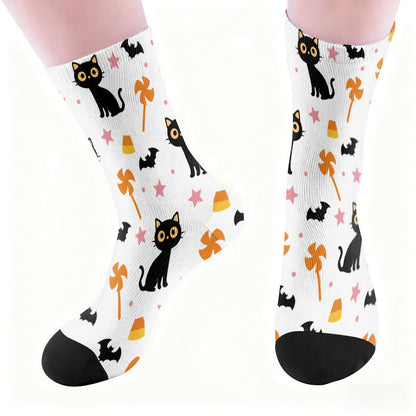 Plus Size Bat Cat Quarter Socks - image 1
