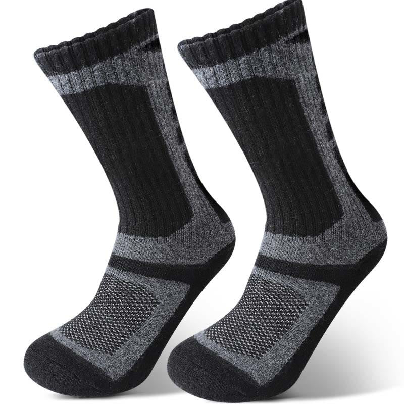 Wool Geometry Quarter Socks(3 Pairs) - Black - EU39-45(US6-11) - image 2