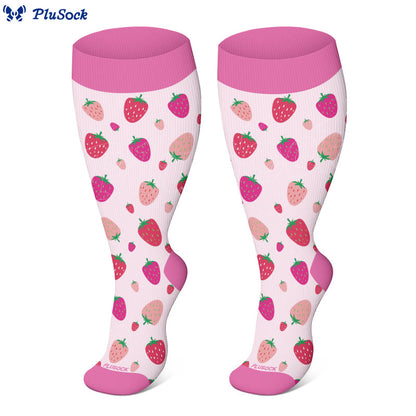 Plus Size Strawberry Rose Compression Socks(3 Pairs) - image 3