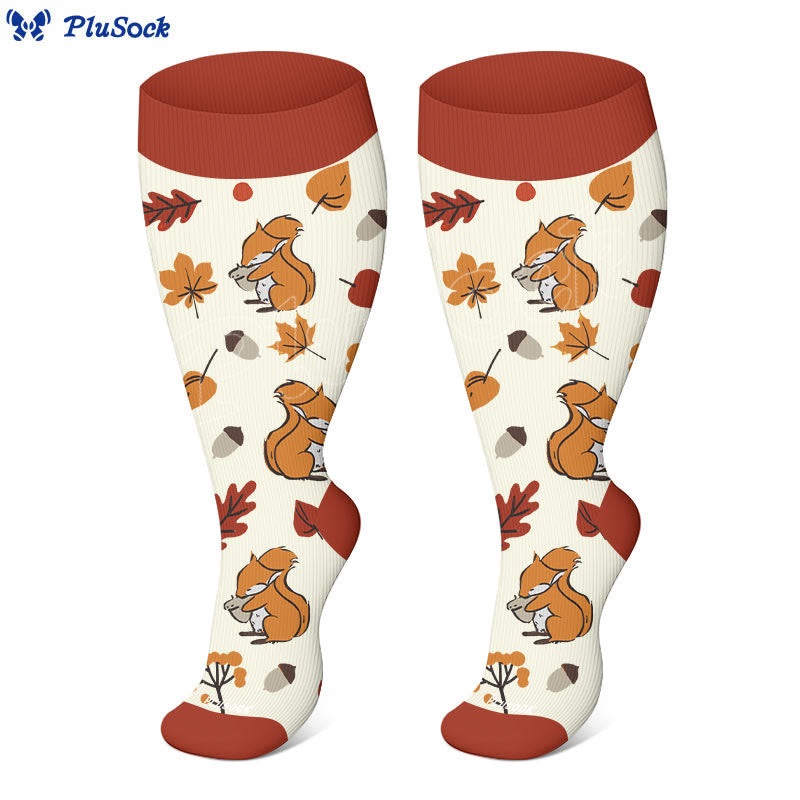Plus Size Autumn Hedgehog Compression Socks(3 Pairs) - image 5