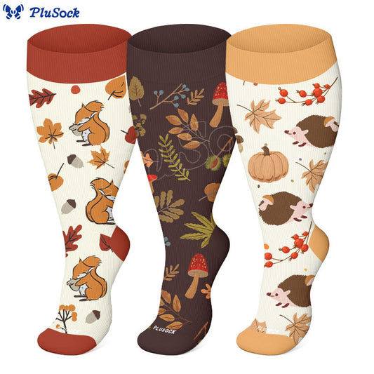 Plus Size Autumn Hedgehog Compression Socks - image 0