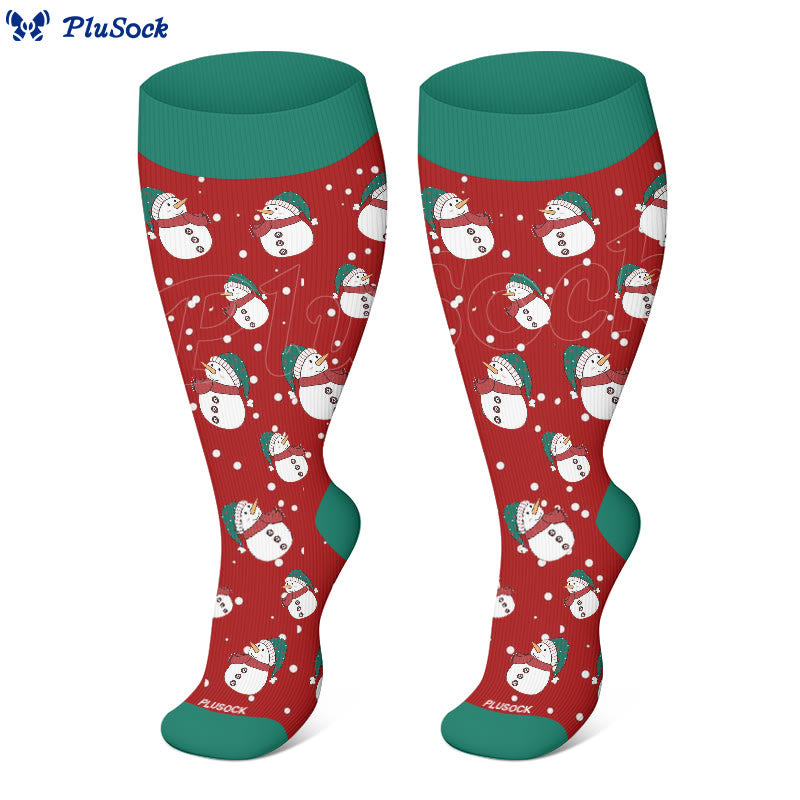 Plus Size Snowman Elk Gingerbread Man Compression Socks(3 Pairs) - image 4