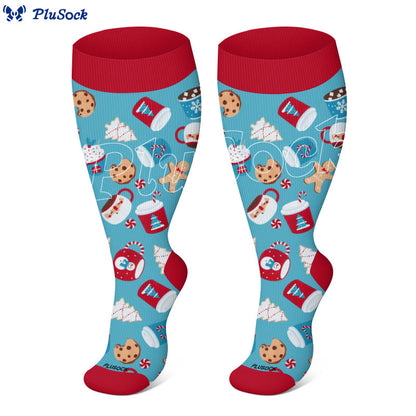 Plusock Plus Size Adorable Christmas Mix Compression Socks - image 4