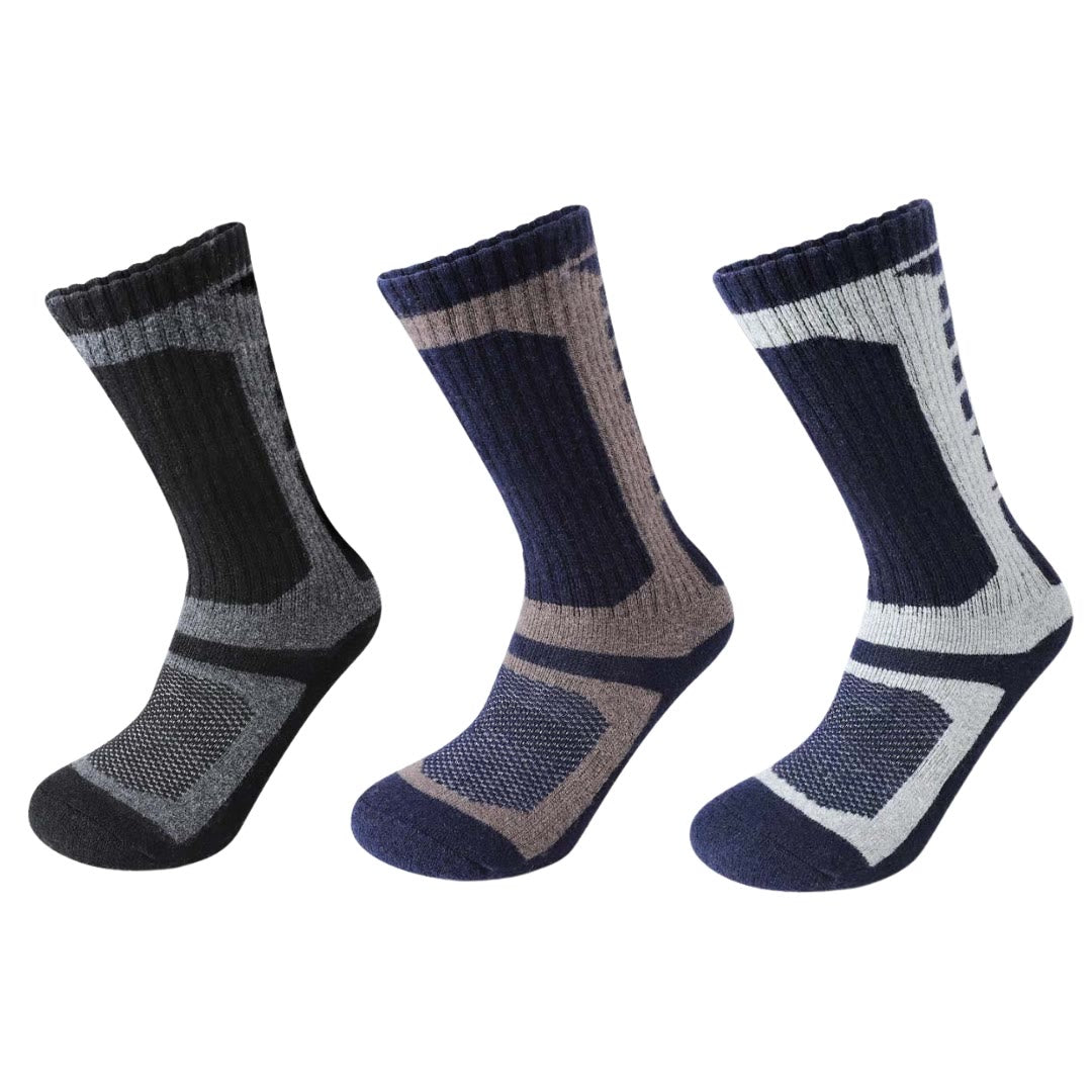 Wool Geometry Quarter Socks(3 Pairs) - Multicolor - EU39-45(US6-11) - image 0