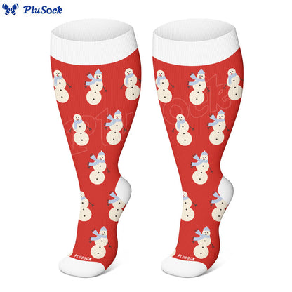 Plus Size Cute Bear Santa Claus Compression Socks(3 Pairs) - image 2