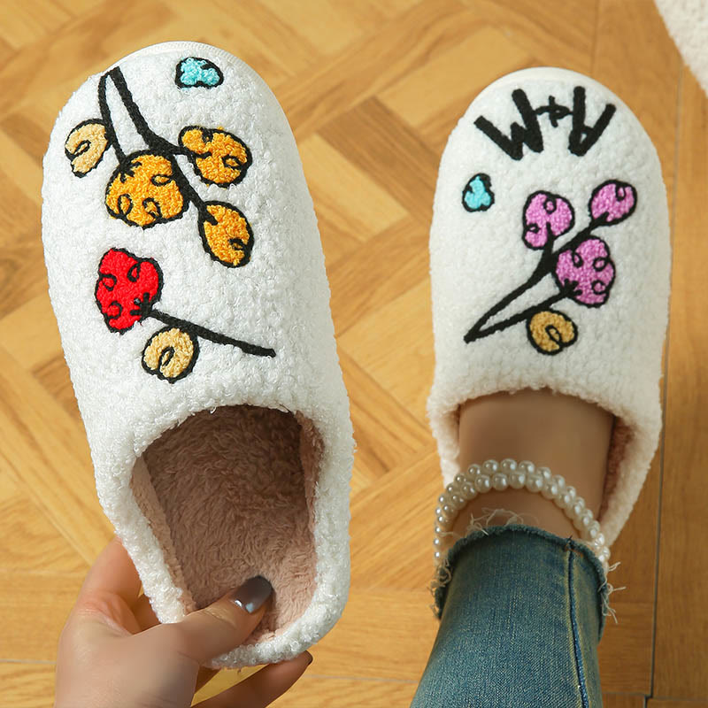 Plus Size Plum Bossom Slippers - White - EU44-45(US10-11) - image 4