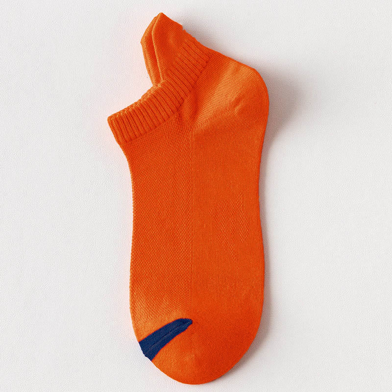 Plus Size Multicolor Mesh Ankle Compression Socks(10 Pairs) - Orange - EU39-44(US6-10) - image 11