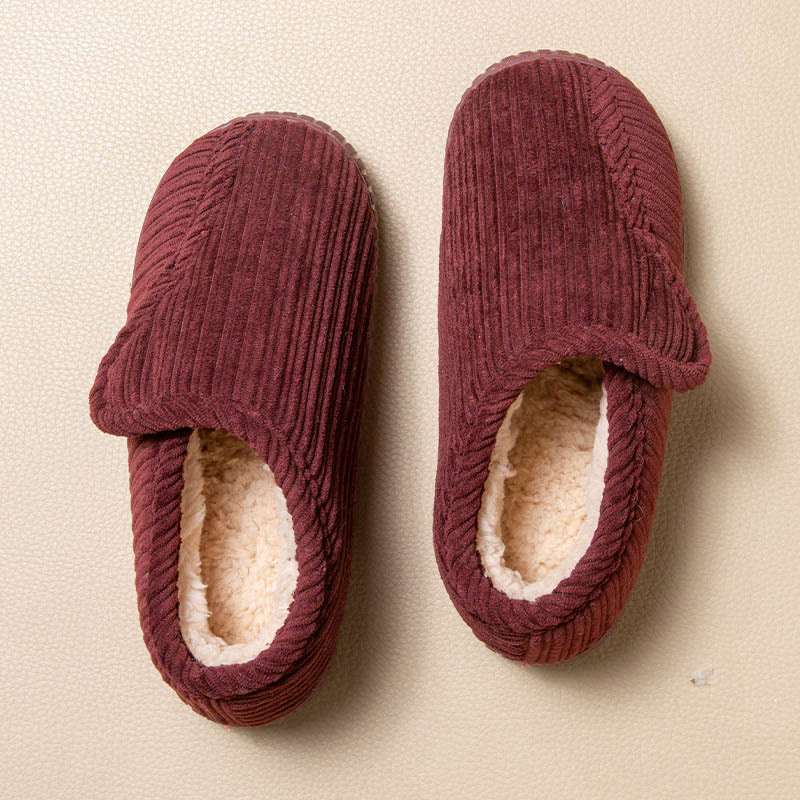 Plus Size Non-slip Warm Slippers - Wine - EU43-44(US9-10) - image 7