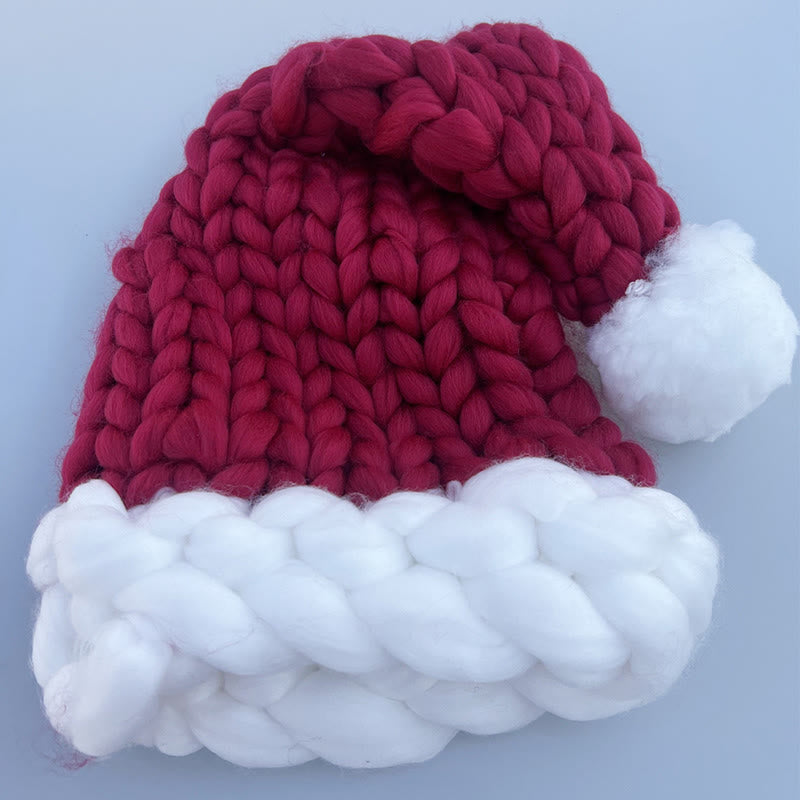Thick Line Red Christmas Beanie - Wine - One Size - image 11