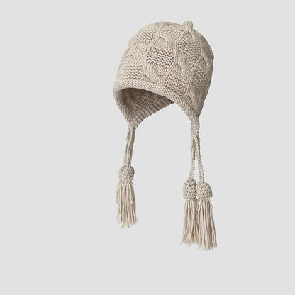 Fashion Tassel Beanie - Beige - One Size - image 6