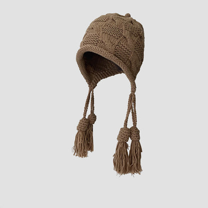 Fashion Tassel Beanie - Khaki - One Size - image 9