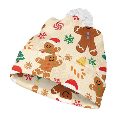 Gingerbread Man Christmas Tree Beanie - Apricot - One Size - image 2