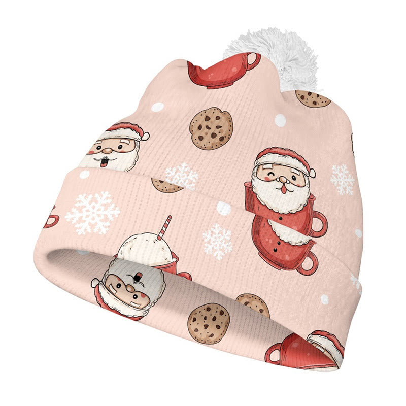 Gingerbread Man Christmas Tree Beanie - Pink - One Size - image 0