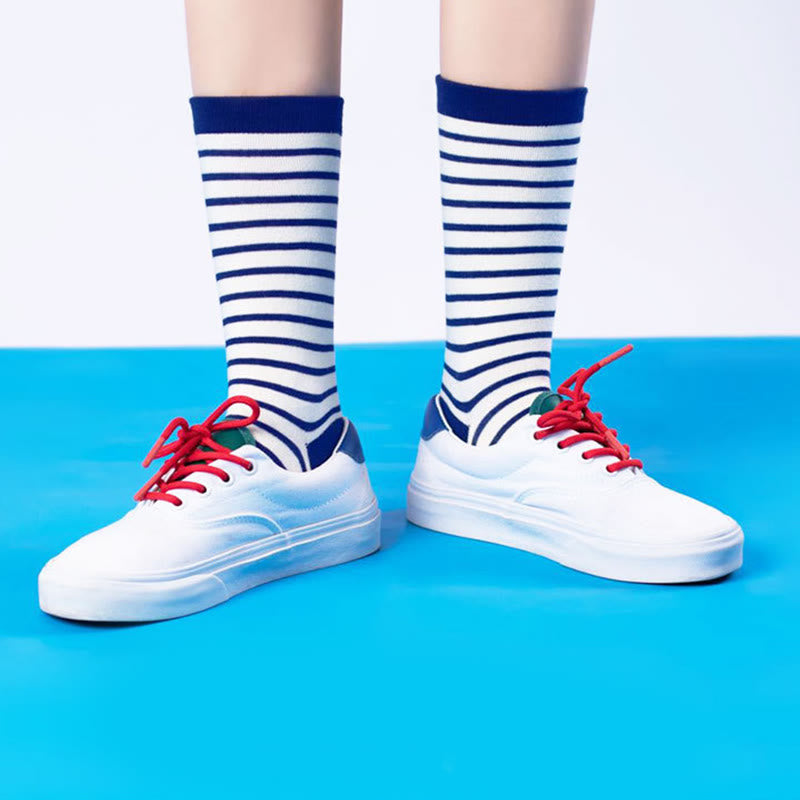 Retro Stripes Quarter Socks(5 Pairs) - image 4
