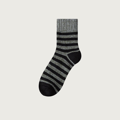 Plusock Plus Size Classic Stripes Quarter Socks(5 Pairs) - Army Green - EU39-44(US6-10) - image 7