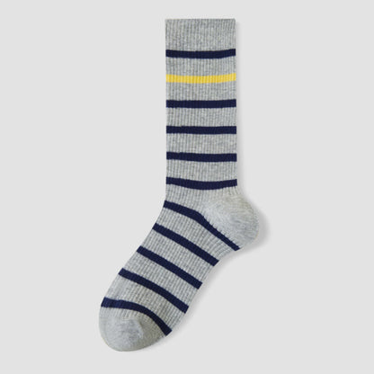 Plusock Plus Size Color Block Striped Quarter Socks(4 Pairs) - Grey - EU36-40(US3-7) - image 13