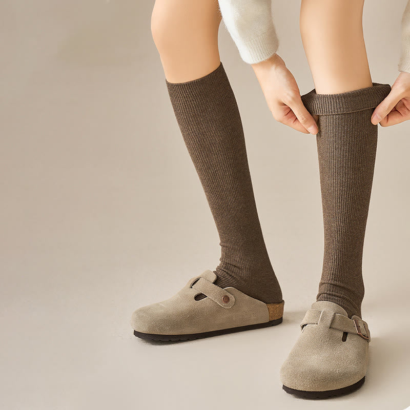 Antibacterial Knee High Socks(3 Pairs) - Coffee - EU36-40(US3-7) - image 4