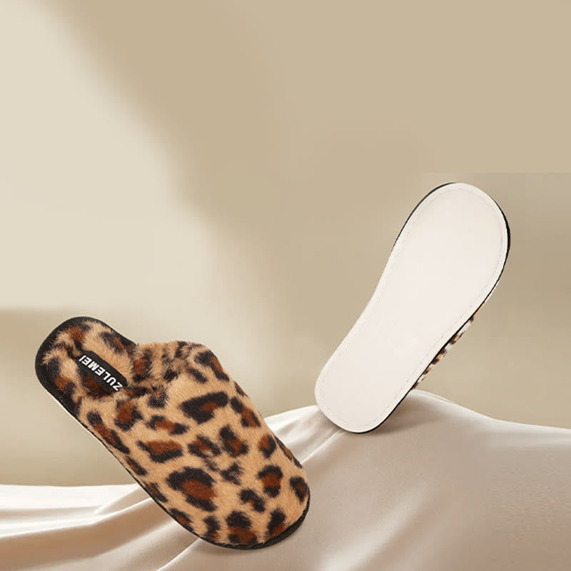 Plus Size Leopard Print Warm Slippers - image 8