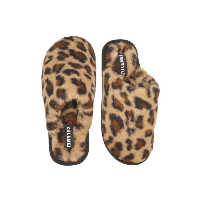 Plus Size Leopard Print Warm Slippers - image 6