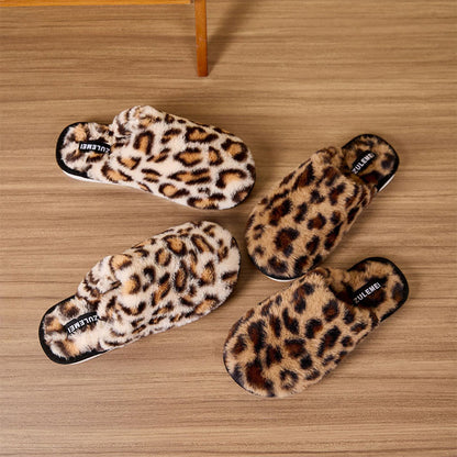 Plus Size Leopard Print Warm Slippers - image 4