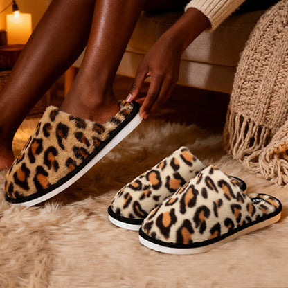 Plus Size Leopard Print Warm Slippers - image 3