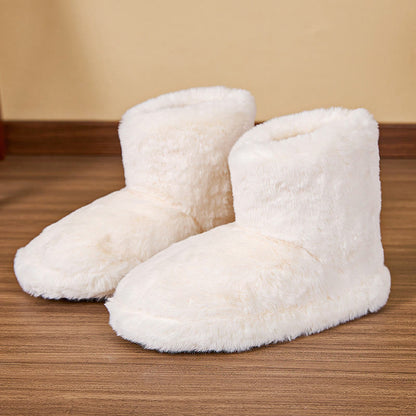 Plusock Plush Mid Tube Slippers - White - EU44-45(US10-11) - image 9