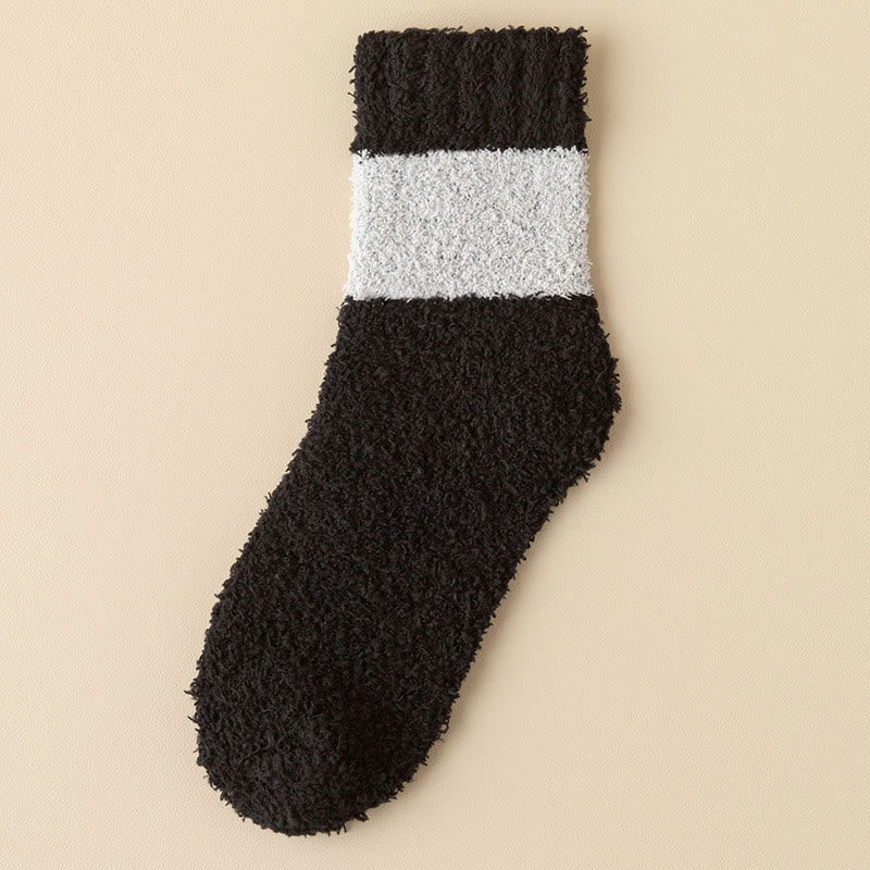 Coral velvet Quarter Socks(6 Pairs) - Black - EU39-44(US6-10) - image 5