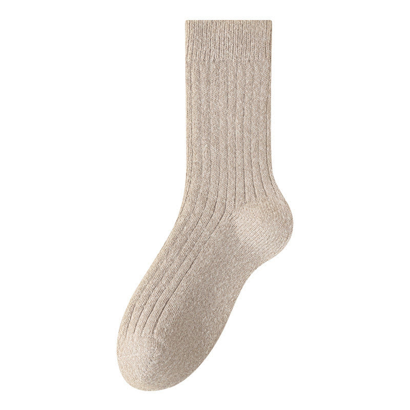 Solid Color Cashmer Quarter Socks(6 Pairs) - Khaki - EU39-44(US6-10) - image 10