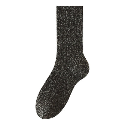 Solid Color Cashmer Quarter Socks(6 Pairs) - Black - EU39-44(US6-10) - image 8