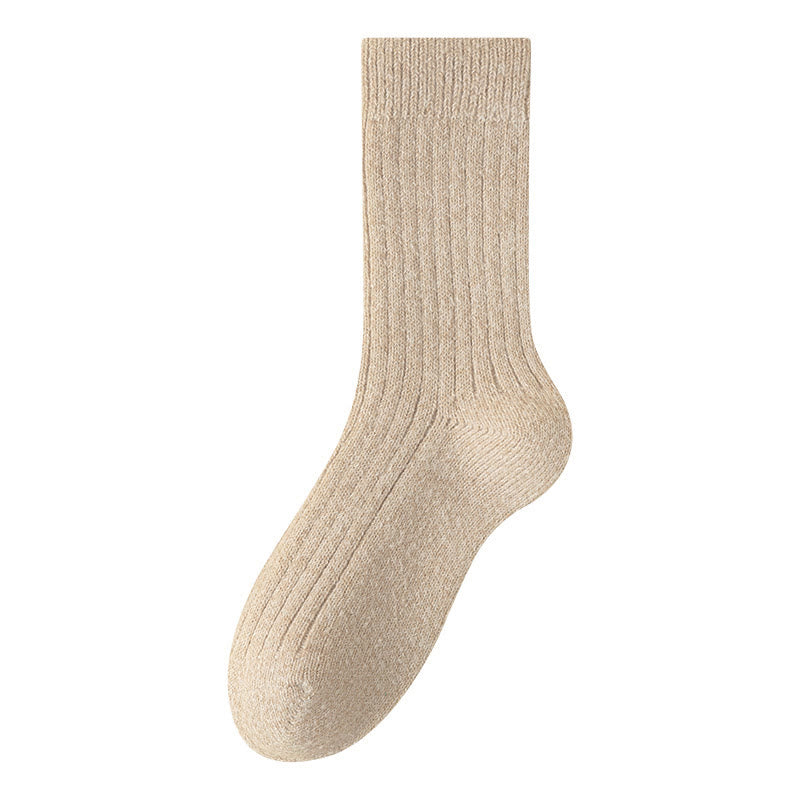 Plusock Plus Size Solid Color Cashmer Quarter Socks(6 Pairs) - Camel - EU39-44(US6-10) - image 9