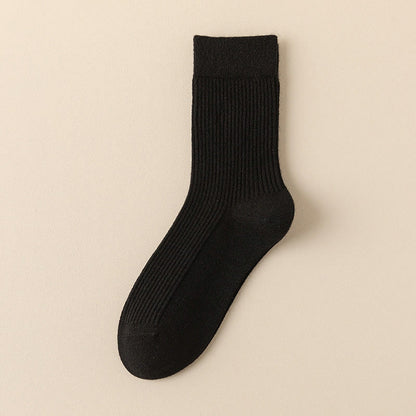 Solid Color Casual Quarter Socks(4 Pairs) - Black - EU39-44(US6-10) - image 14