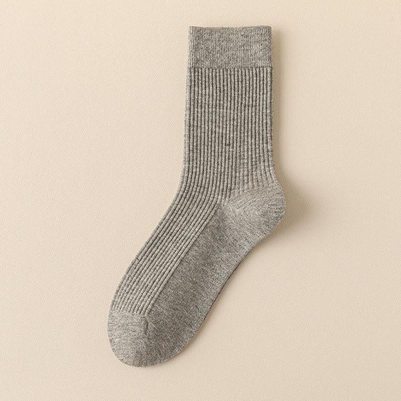 Solid Color Casual Quarter Socks(4 Pairs) - Grey - EU39-44(US6-10) - image 13