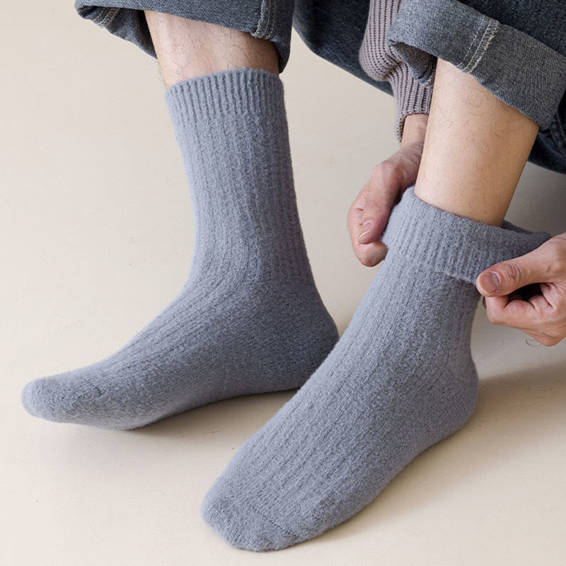 Plusock Plus Size Retro Solid Color Quarter Socks(3 Pairs) - image 4