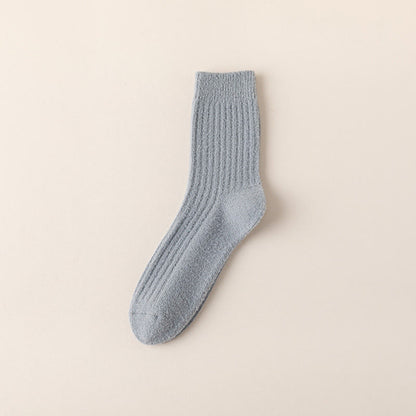 Retro Solid Color Quarter Socks(3 Pairs) - Light Gray - EU39-44(US6-10) - image 13