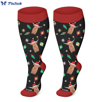 Plus Size Penguin Deer Cow Compression Socks - image 3