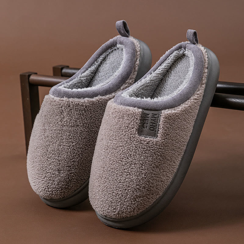 Plusock Plus Size Simple Plush Slippers - Grey - EU44-45(US10-11) - image 12