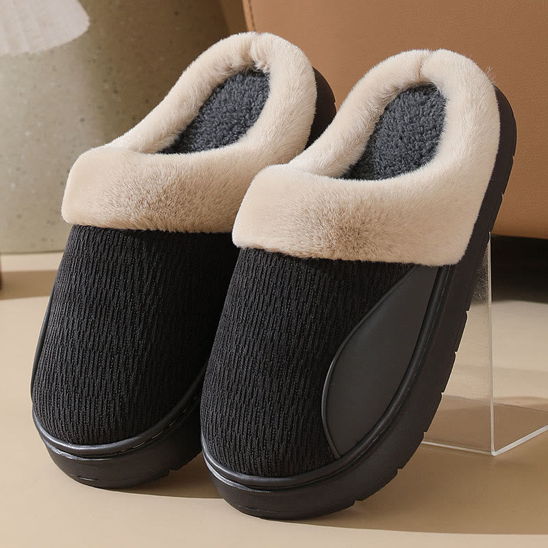 Plusock Plus Size Thick Soled Slippers - Black - EU45-46(US11-12) - image 8