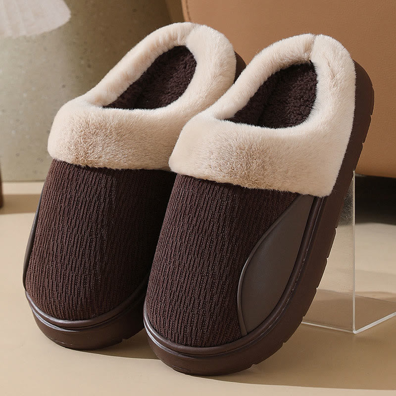 Plusock Plus Size Thick Soled Slippers - Coffee - EU45-46(US11-12) - image 10